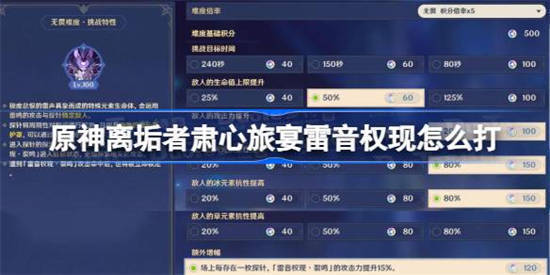 原神离垢者肃心旅宴雷音权现怎么打 原神离垢者肃心旅宴第一天攻略
